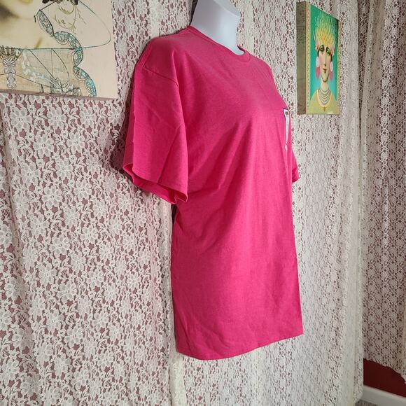 NWT men's Fruit of the loom pink v neck tshirt size xl - Picture 5 of 6